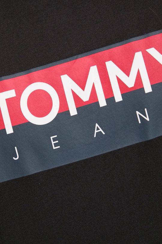 Βαμβακερό μπλουζάκι Tommy Jeans μαύρο DM0DM19684