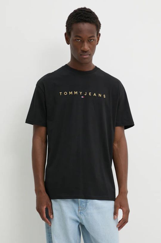 Tommy Jeans t-shirt bawełniany czarny DM0DM19694