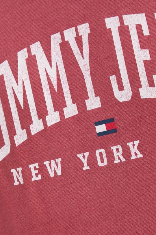 Βαμβακερό μπλουζάκι Tommy Jeans κόκκινο DM0DM19699