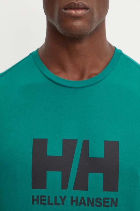 Памучна тениска Helly Hansen HH LOGO 30396 зелен