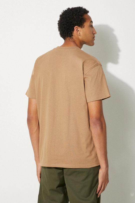 Ρούχα Βαμβακερό μπλουζάκι Carhartt WIP S/S American Script I029956.2FSXX μπεζ