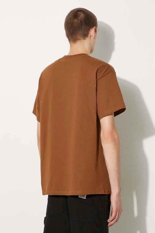 Clothing Carhartt WIP cotton t-shirt S/S Heart Train Pocket I033979.HZXX brown