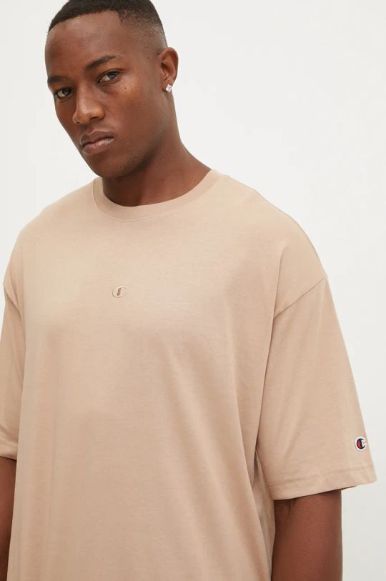 Champion t-shirt in cotone rilassato beige 220279