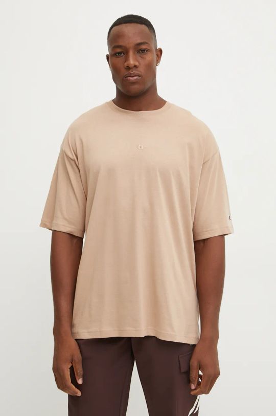 Champion t-shirt in cotone beige 220279