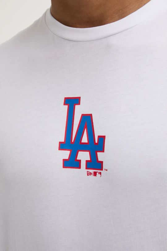 Βαμβακερό μπλουζάκι New Era LOS ANGELES DODGERS 60564775 λευκό