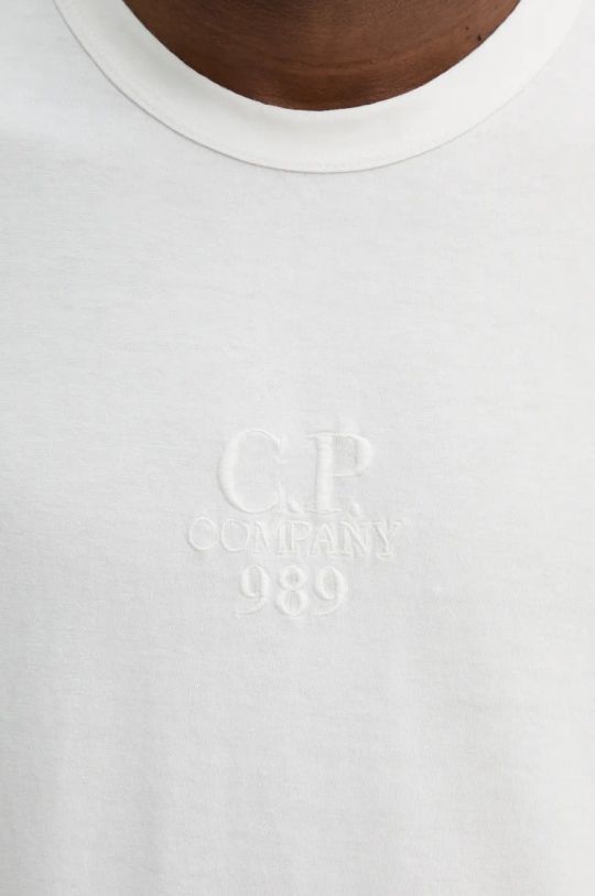 C.P. Company t-shirt in cotone 20/1 Jersey Boxy Logo 17CMTS181A005697G bianco