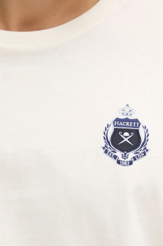 Hackett London t-shirt bawełniany HM500846 beżowy