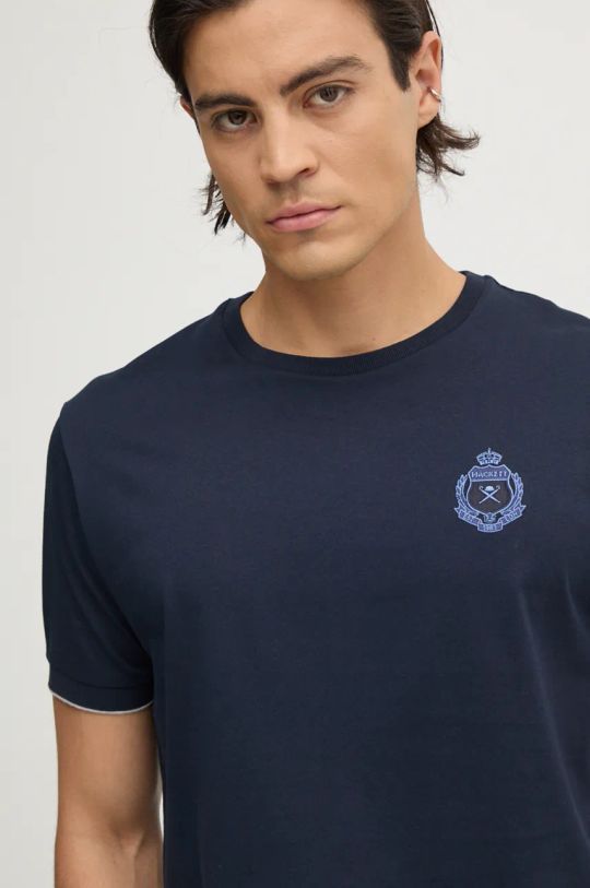 Hackett London t-shirt bawełniany granatowy HM500846