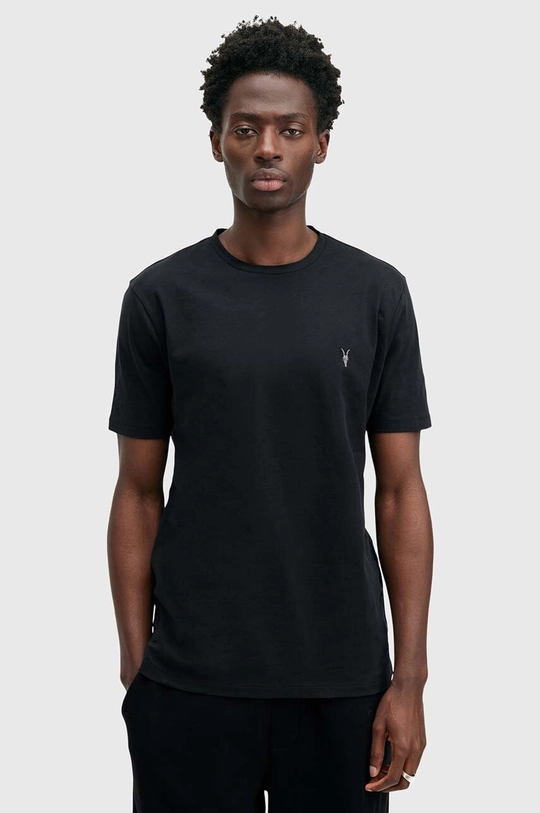 AllSaints t-shirt bawełniany BRACE 3-pack M031JB niebieski AW24