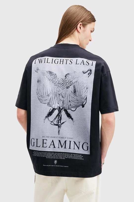 Хлопковая футболка AllSaints TWILIGHT хлопок чёрный M042PB