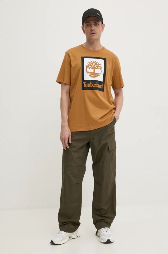 Timberland t-shirt in cotone TB0A5QS2P471 marrone AW24