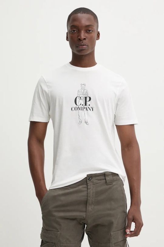 C.P. Company t-shirt nadruk biały 17CMTS063A005100W