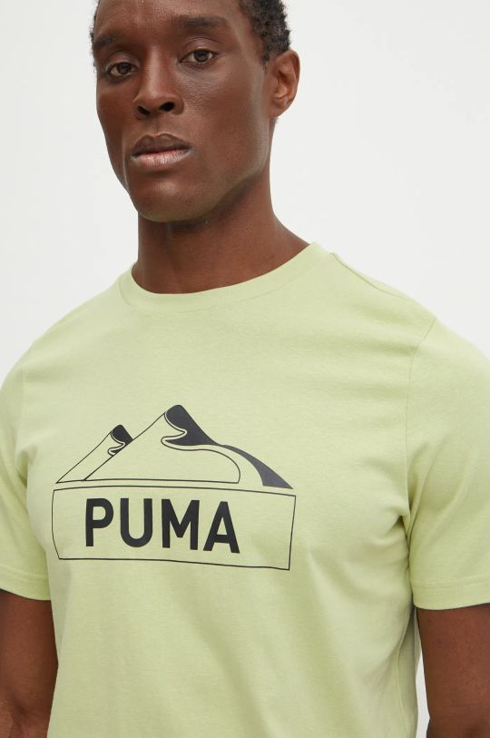 Puma t-shirt bawełniany zielony 681994