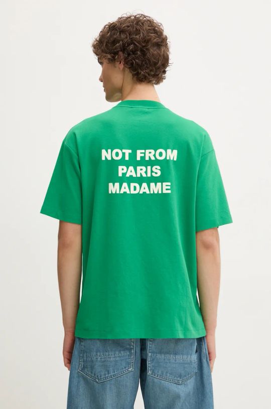 Majica kratkih rukava Drôle de Monsieur Le T-Shirt Slogan print zelena E.TS203.CO002.GN