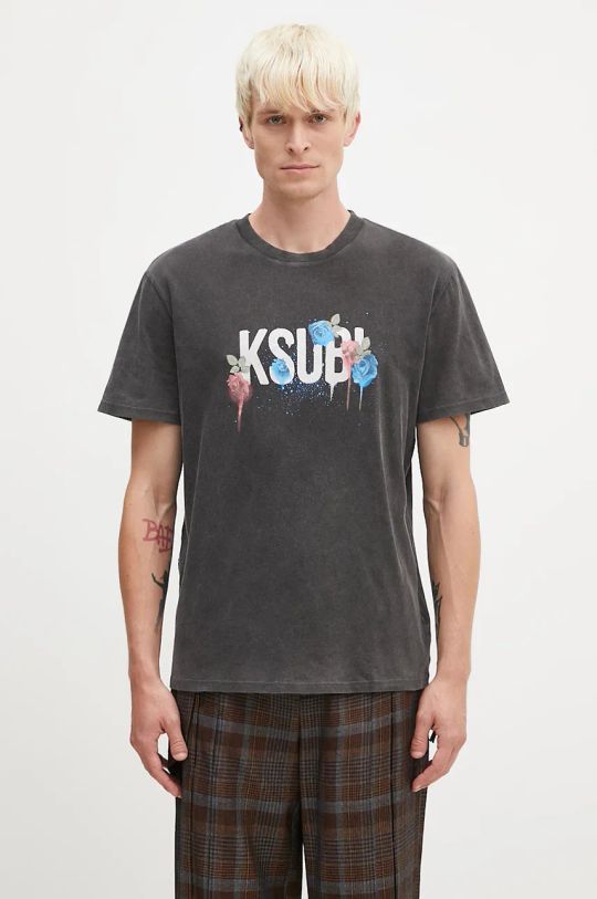 KSUBI cotton t-shirt Graff Rose Kash cotton gray MPF24TE024