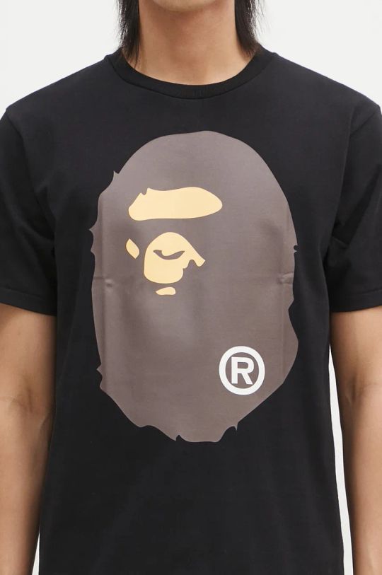 Βαμβακερό μπλουζάκι A Bathing Ape BIG APE HEAD TEE μαύρο 1K80110002