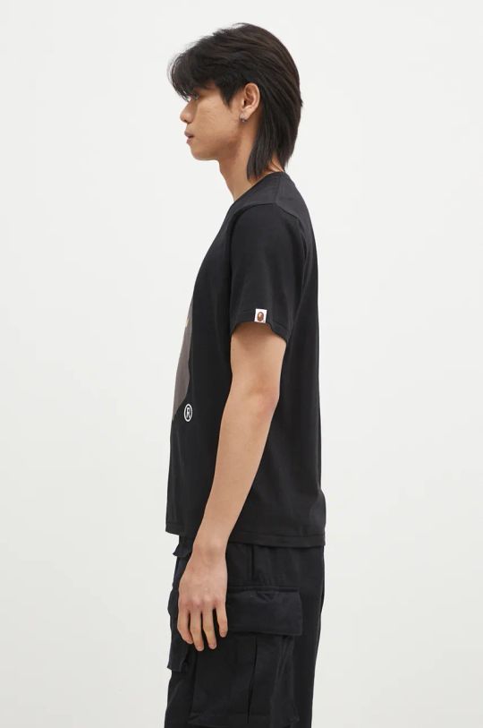 Βαμβακερό μπλουζάκι A Bathing Ape MILO ON APE HEAD TEE 2K80110002 μαύρο AW24