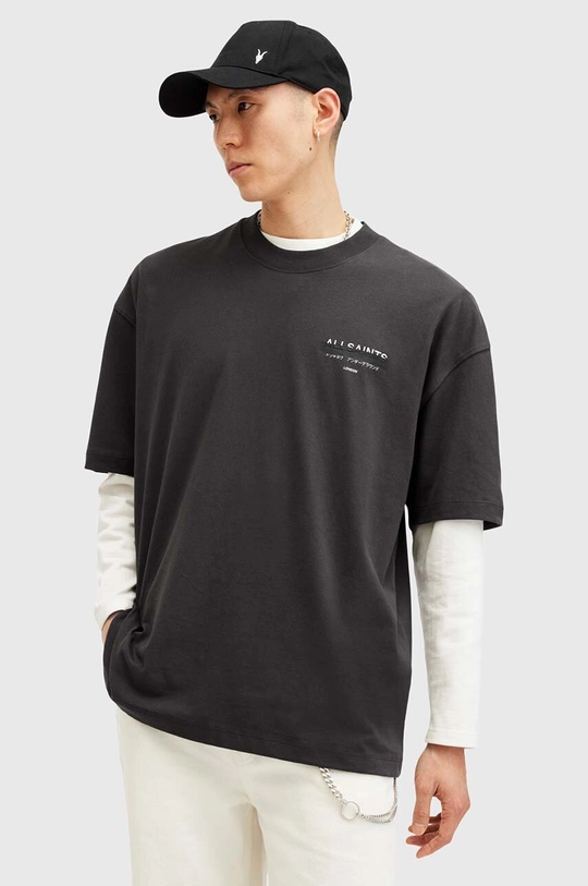 Bavlněné tričko AllSaints REDACT SS CREW M002PC černá