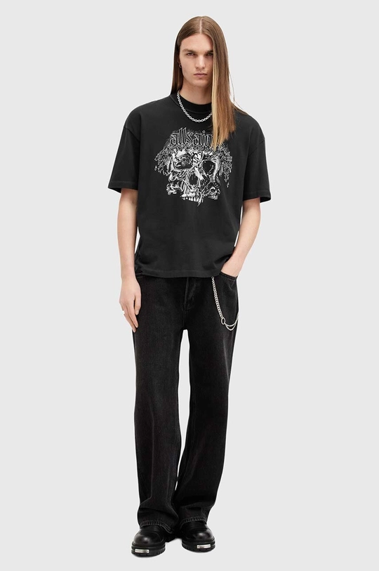 Pamučna majica AllSaints MORPH SS CREW M022PB crna