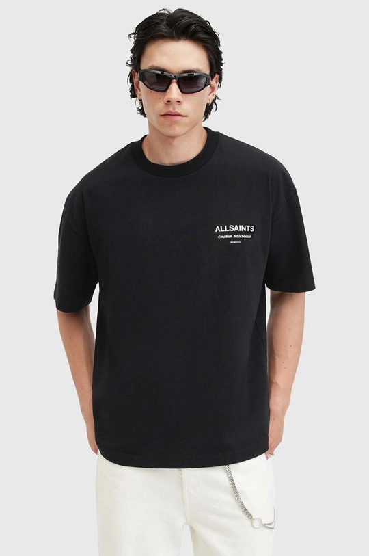 AllSaints t-shirt bawełniany SANCTUM SS CREW M068PB czarny