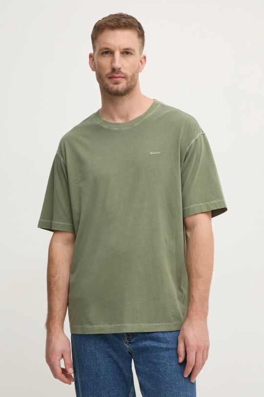 Gant t-shirt bawełniany bawełna zielony 2057027