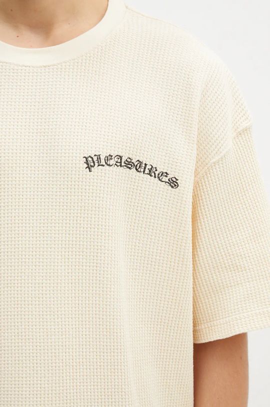 Bavlnené tričko PLEASURES Neural Thermal Shirt béžová P24F048