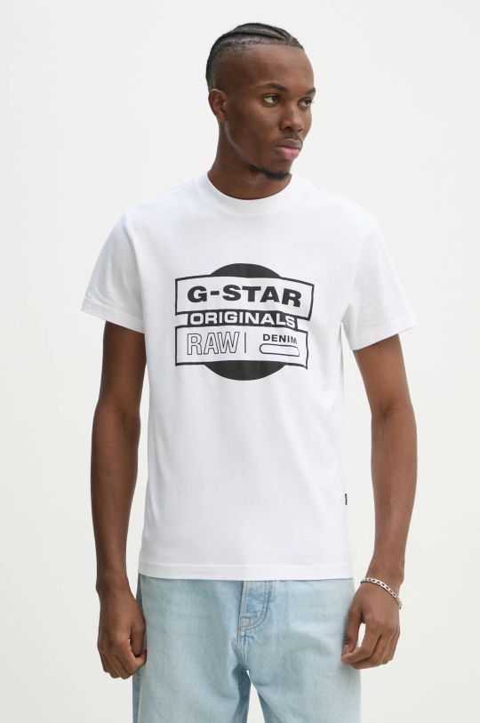 G-Star Raw t-shirt bawełniany biały D25443.8415