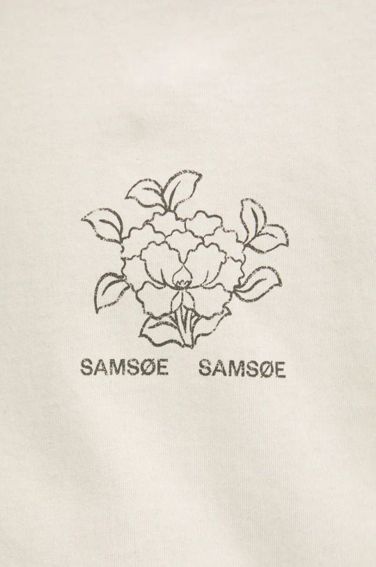 Samsoe Samsoe t-shirt bawełniany SAPOETRY U24300004 beżowy