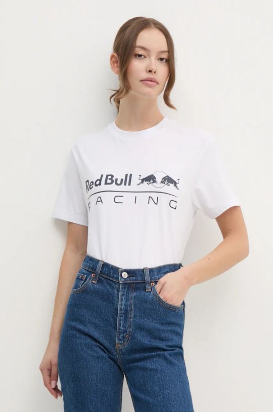 Βαμβακερό μπλουζάκι Red Bull Racing x Pepe Jeans RU500005 λευκό AW24