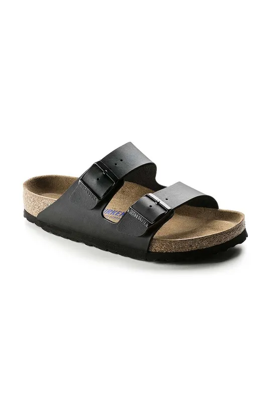 Birkenstock klapki skórzane Arizona czarny