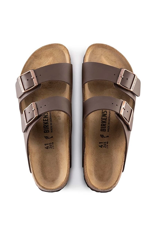 brązowy Birkenstock klapki skórzane Arizona