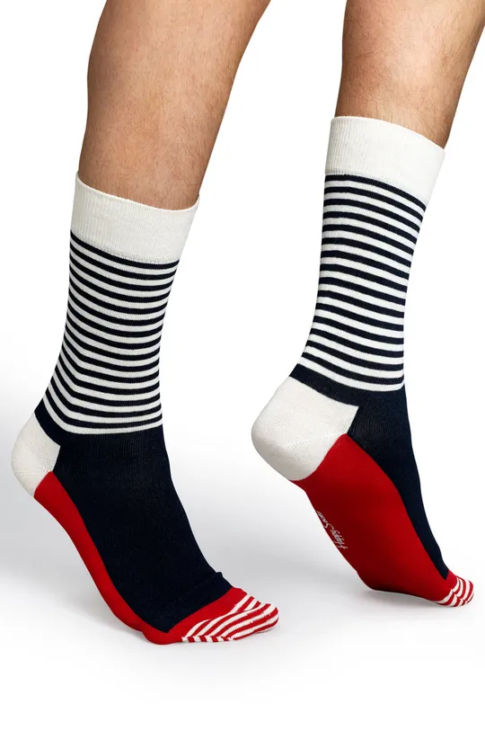 Happy Socks - Skarpetki Half Stripe czarny