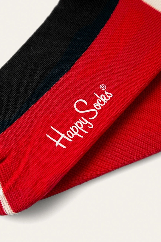 Happy Socks - Skarpetki Half Stripe biały