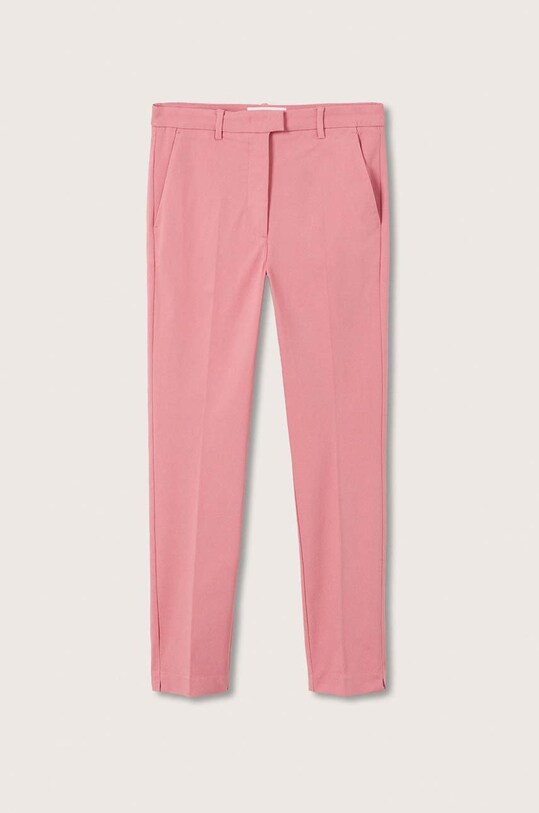 Mango pantaloni Cola femei, culoarea roz, drept, high waist | ANSWEAR.ro