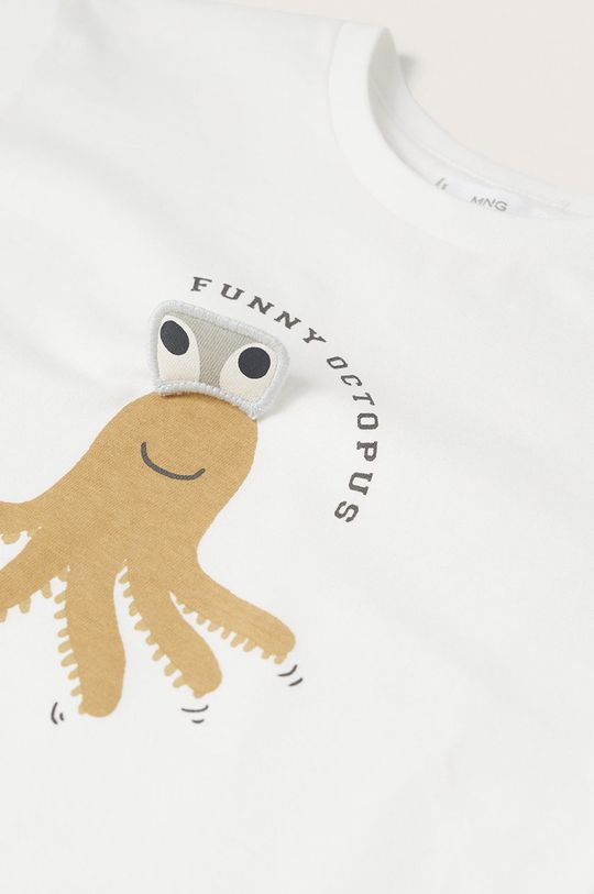 Bavlněné tričko Mango Kids Octopus bílá