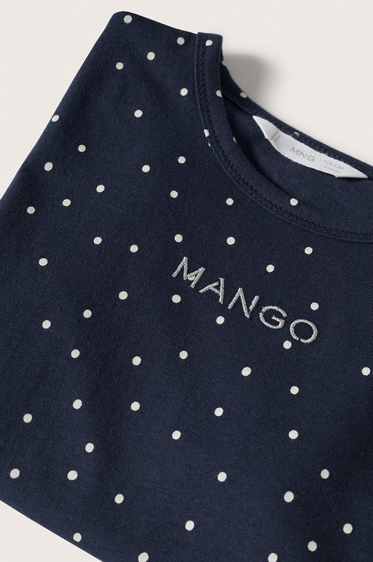 Mango Kids t-shirt bawełniany dziecięcy Mangofis-H granatowy