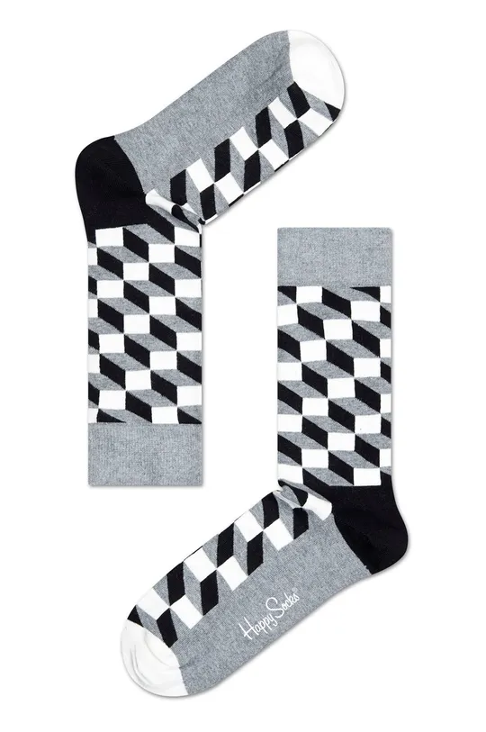 sivá Happy Socks - Ponožky Filled Optic Dámsky