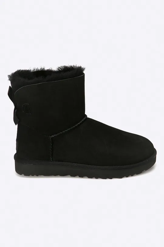 black UGG suede snow boots Mini Bailey Bow II Women’s