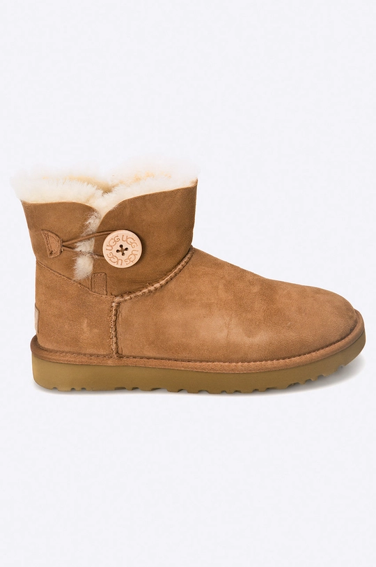 brown UGG suede snow boots Mini Bailey Button II Women’s