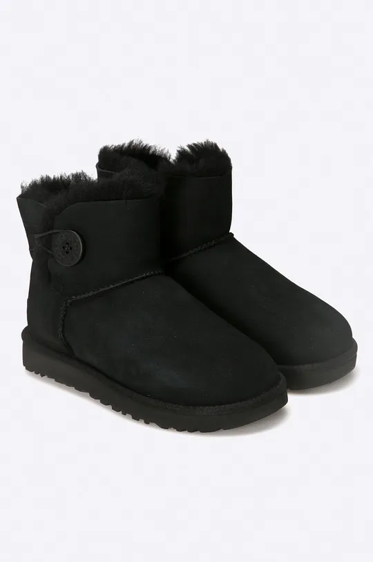 Cipele za snijeg od brušene kože UGG Mini Bailey Button II crna