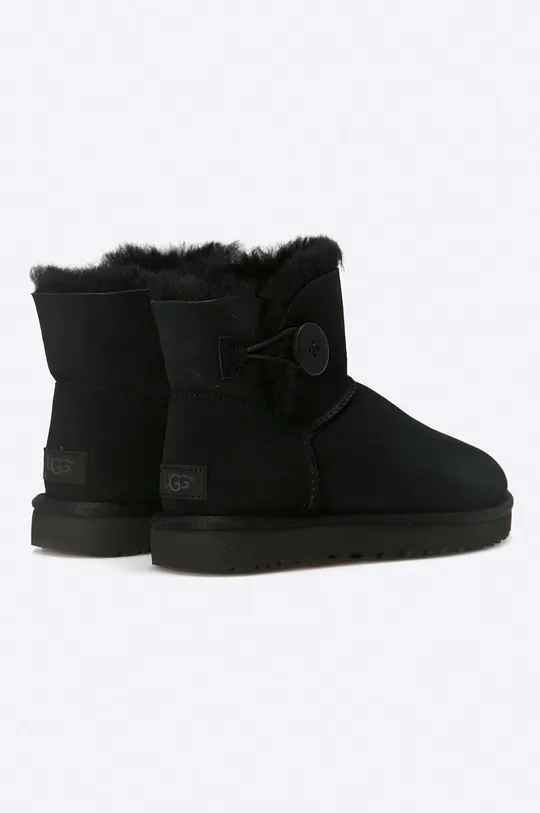 czarny UGG śniegowce zamszowe Mini Bailey Button II