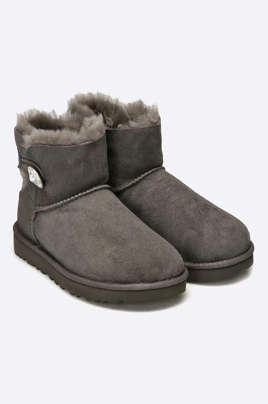 UGG suede snow boots Mini Bailey Button Bling gray