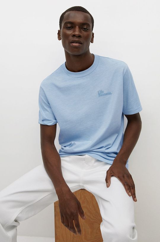 blady niebieski Mango Man T-shirt bawełniany LIFEGD