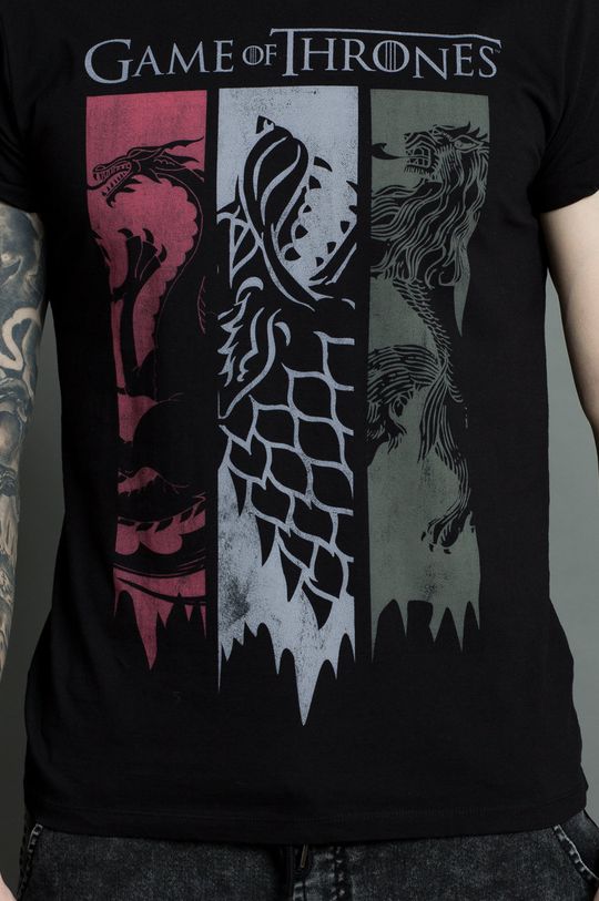 czarny T-shirt Game of Thrones czarny