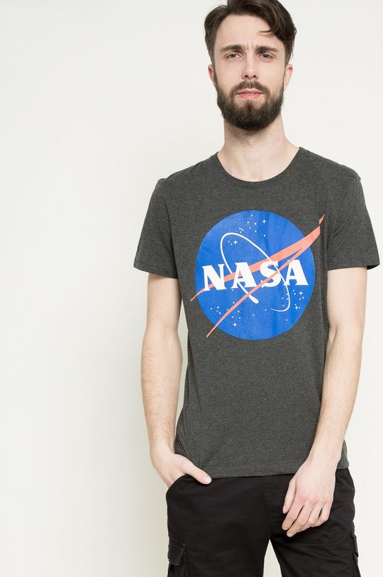szary T-shirt Space Odyssey szary Męski