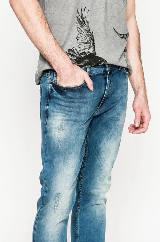 niebieski Jeansy męskie  slim fit