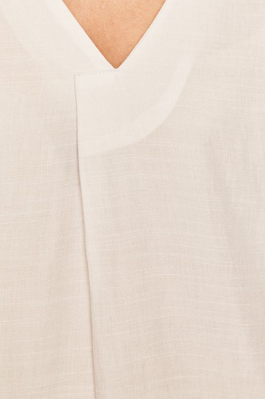 Bluzka damska ze spiczastym dekoltem biała Damski