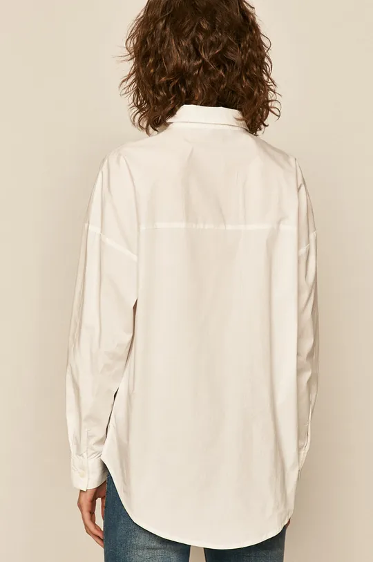 Bluzka damska z bawełny organicznej biała <p>97 % Bawełna organiczna, 3 % Elastan</p>