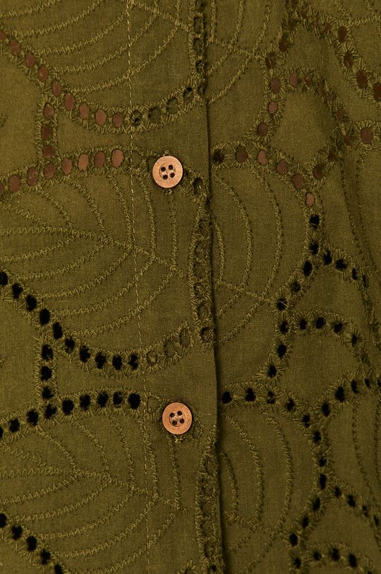 Koszula damska z ażurowej tkaniny zielona ciemny zielony