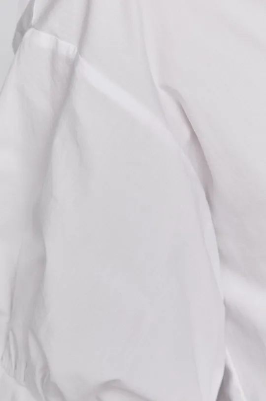 Bluzka damska ze spiczastym dekoltem biała Damski